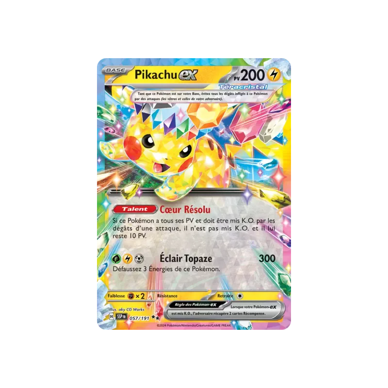 Pikachu Téracristal EX SSP - 057/191