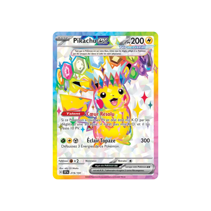 Pikachu Téracristal EX SSP - 219/191