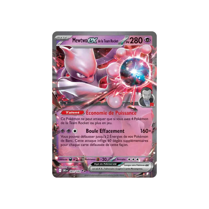 Mewtwo EX de la Team Rocket DRI - 081/182