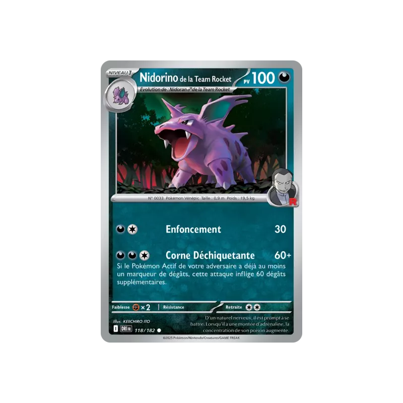 Nidorino de la Team Rocket DRI - 118/182