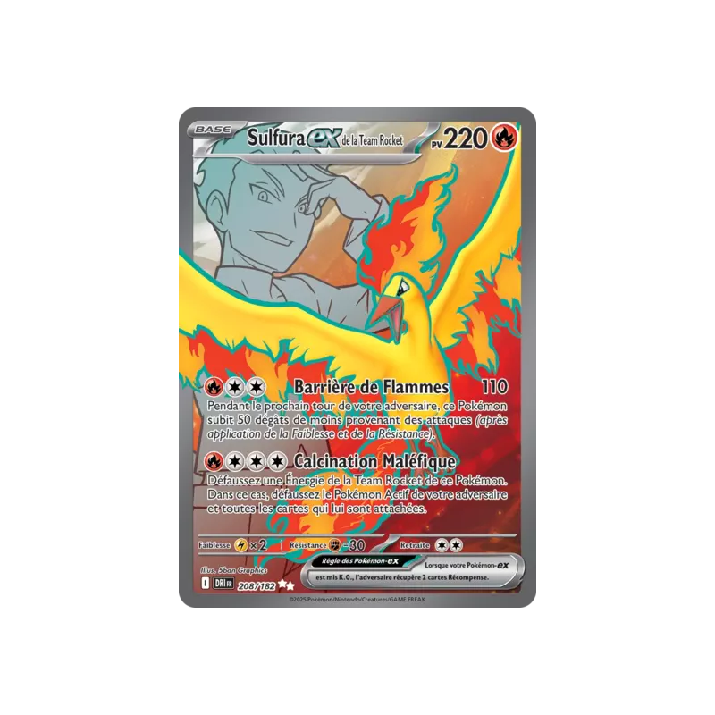 Sulfura EX de la Team Rocket DRI - 208/182