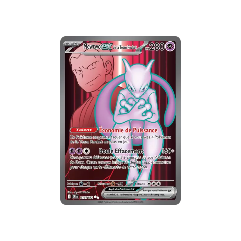 Mewtwo EX de la Team Rocket DRI - 213/182