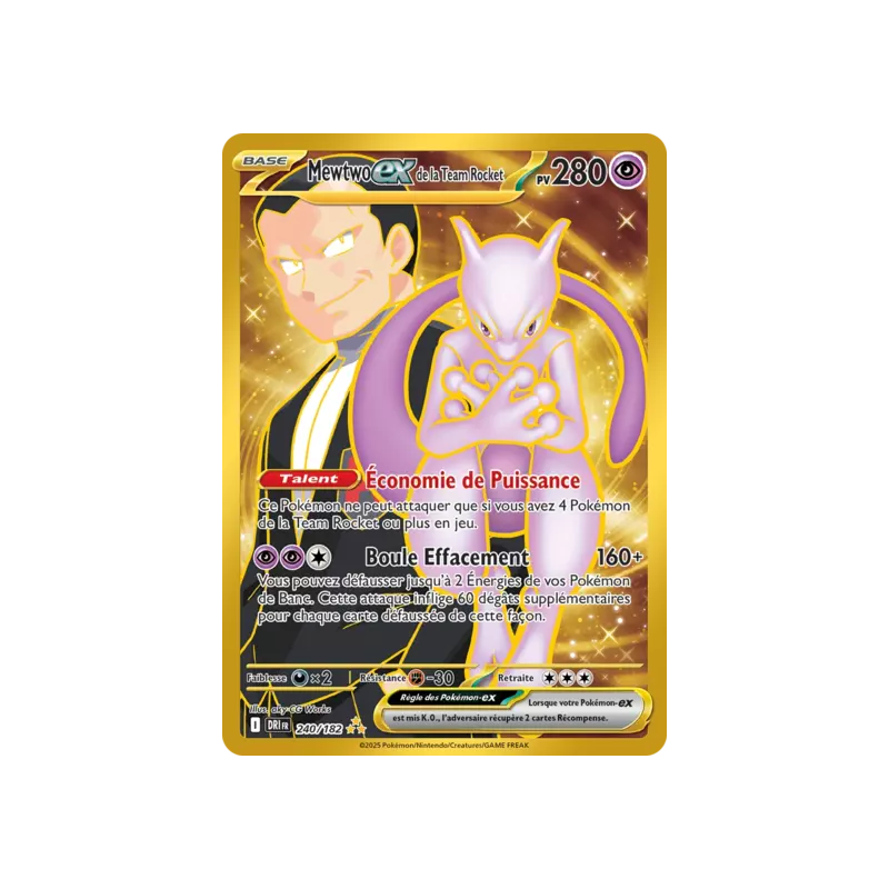 Mewtwo EX de la Team Rocket DRI - 240/182