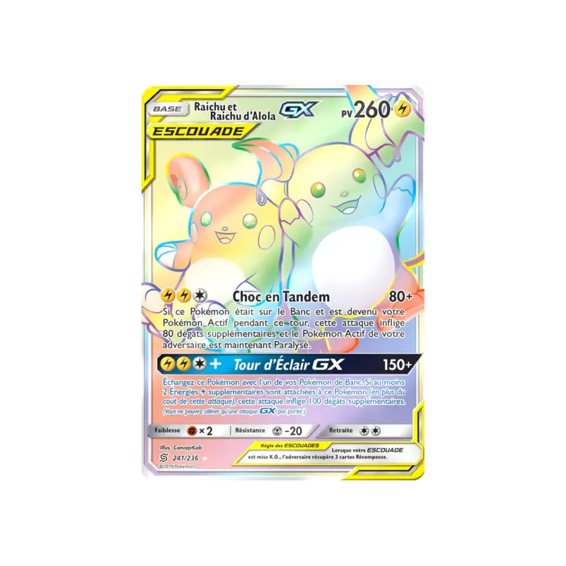 Raichu et Raichu d'Alola Escouade UNM - 241/236
