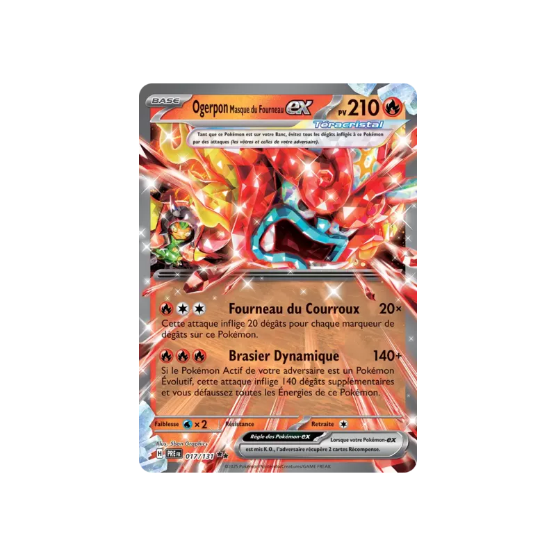 Ogerpon Masque du Fourneau Téracristal EX PRE - 017/131